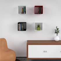 Mensola Design Cubo da Parete Square Nera cmposizione Mensola Design Cubo da Parete Square Nera cmposizione