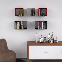 Mensola Design Cubo da Parete Recta composizione a cinque elementi Mensola Design Cubo da Parete Recta composizione a cinque elementi